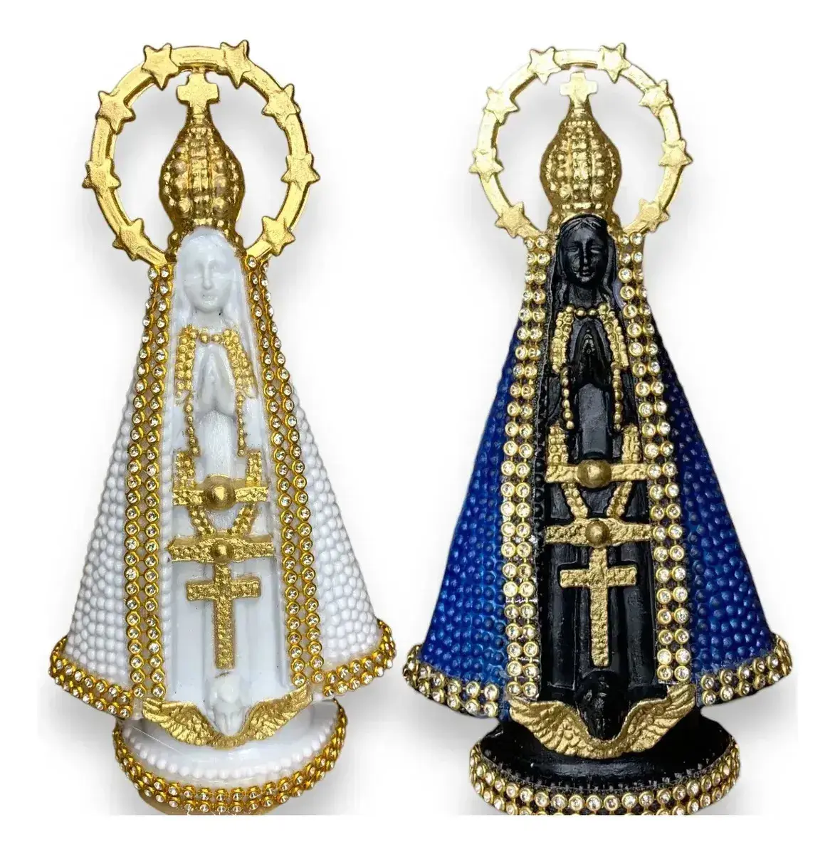 Capela Oratório Com Imagem Nossa Senhora Aparecida Madeira Azul thumbnail 3