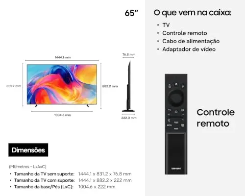 Samsung Smart TV 65" Mini LED 4K M75H 26/2027, Vision AI Companion, Modo Futebol, Xbox Cloud Gaming, Canais Gratuitos, 7 Anos de Atualização thumbnail 8