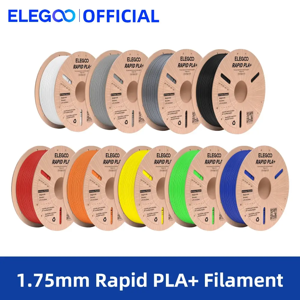 Filamento ELEGOO RAPID PLA+ 1.75mm, Filamento para Impressora 3D, Suporta Velocidade de Impressão de 30-600mm/s, Compatível com a Maioria das Impressoras 3D FDM