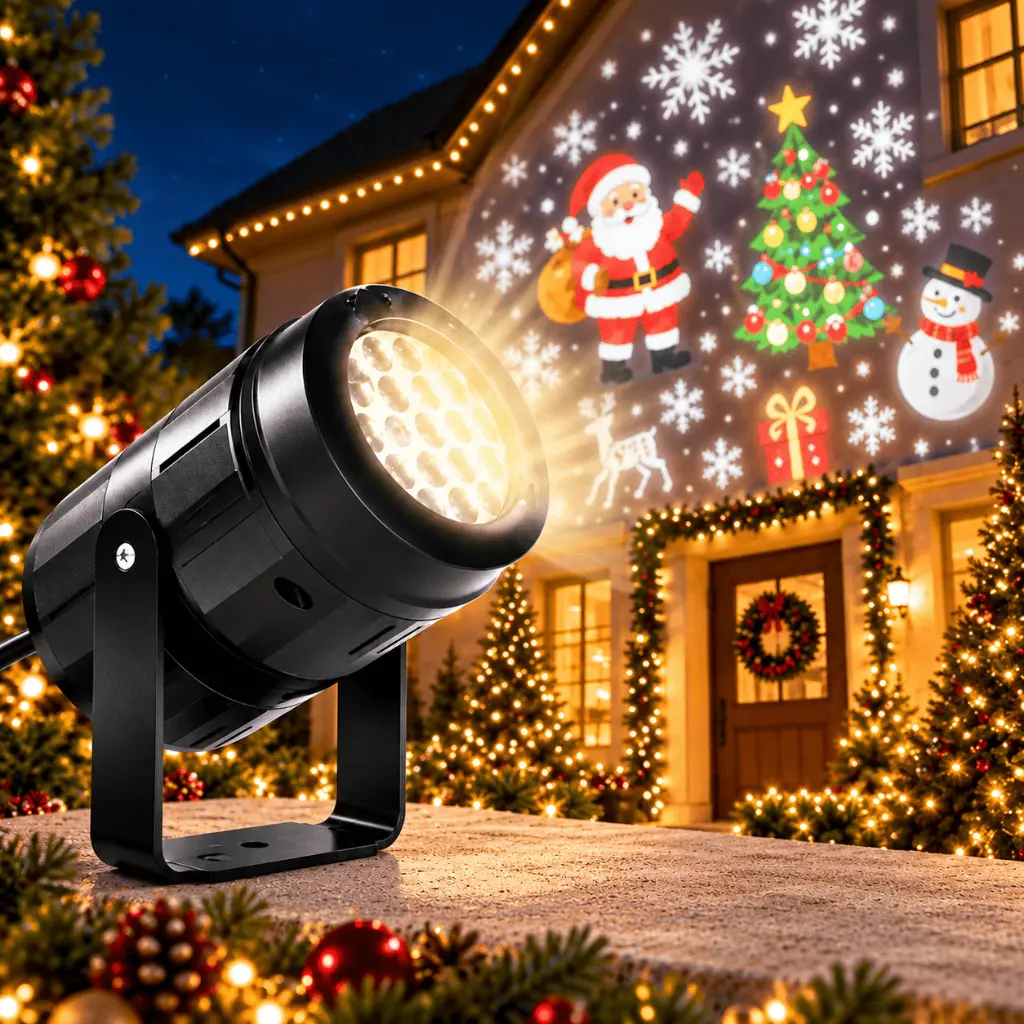 Projetor LED Natalino Desenhos de Natal Laser Jardim Decoração Casa Luzes Parede Festas