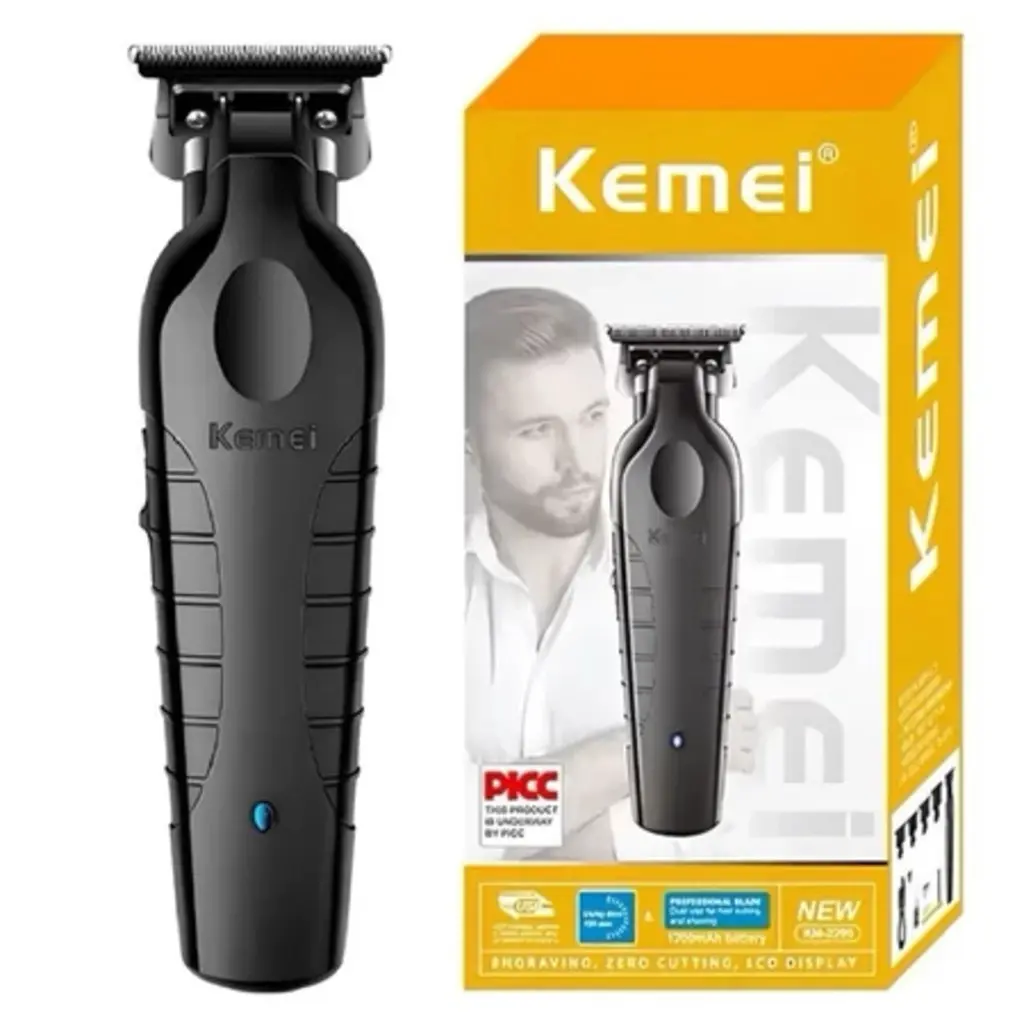 Maquina De Cortar Cabelo Kemei 2299 Profissional Aparador De Barba Sem Fio Acabamento Bivolt - 1