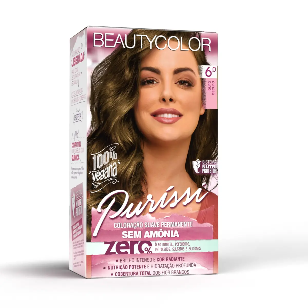 Puríssi Coloração Suave Sem Amônia - 6.34 Chocolate - Hidratação, Brilho Intenso e Cor Radiante