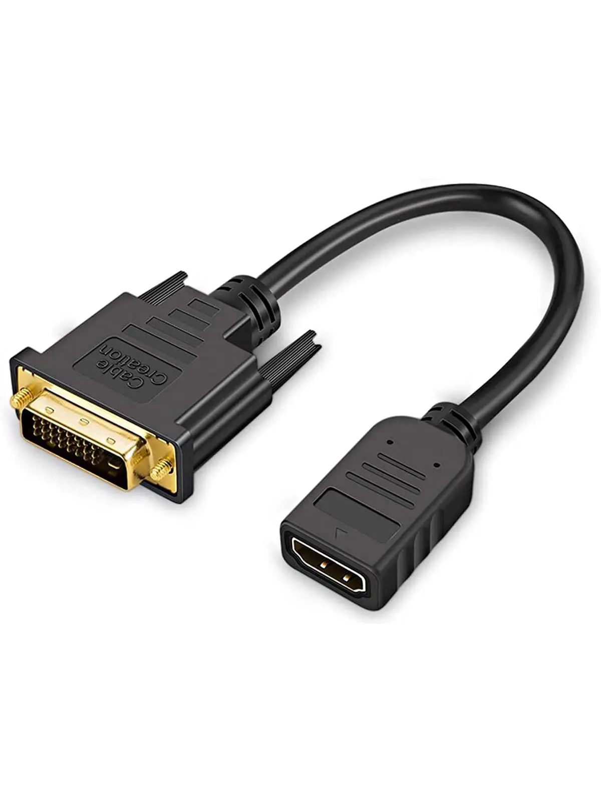 CableCreation Adaptador HDMI para DVI 0,15 metros, 1080p e 3D | conversor bidirecional HDMI fêmea para DVI (24+1) macho, compatível com banhado a ouro para HDTV, PS3, PS4 e DVD
