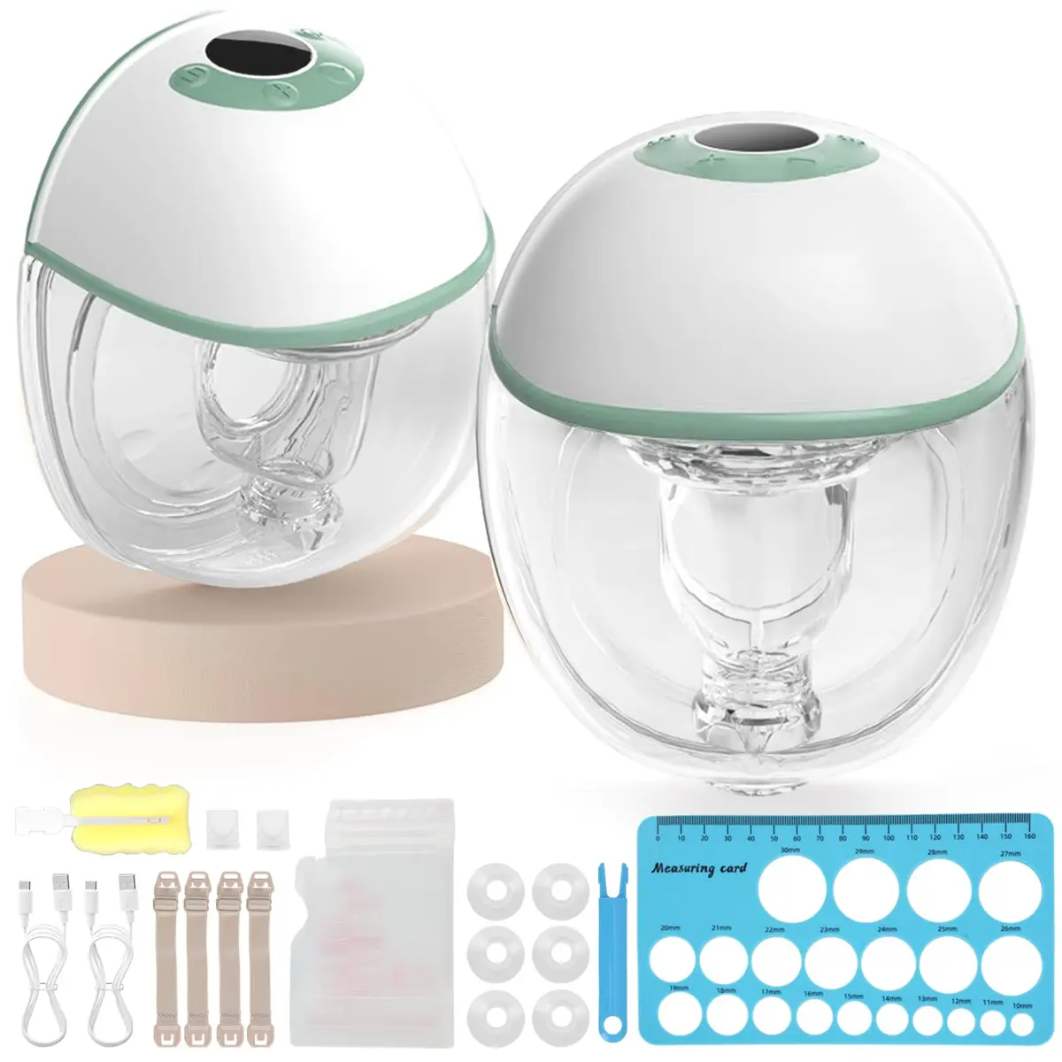 Bomba de leite oculta sem as mãos(dois), Bomba de tirar leite elétrica vestível, 3 modos e 9 ajustes de marcha, design sem BPA e à prova de vazamentos, Quatro tamanhos de flange de 17-24 mm