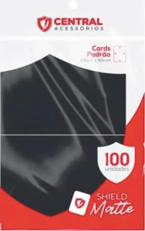 Central Shield Kit 100 Sleeves Matte 66x91 120µ Preto Polipropileno para Magic