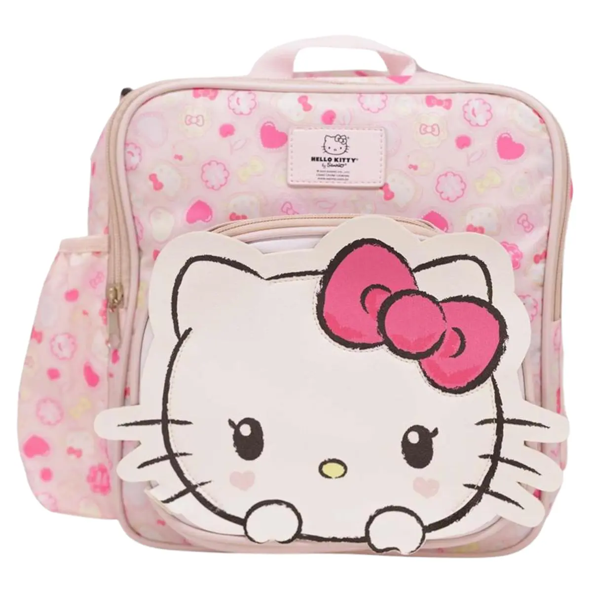 Zonacriativa - Mochila Lancheira Hello Kitty Sanrio | Compartimento principal térmico, alça transversal removível e bolsos para organização | Lanches frescos