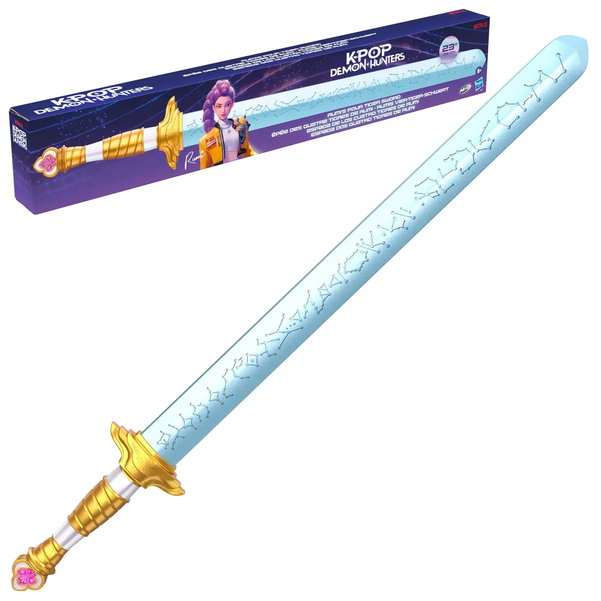 Nerf Guerreiras do K-Pop Espada dos Quatro Tigres da Rumi 60cm 6+