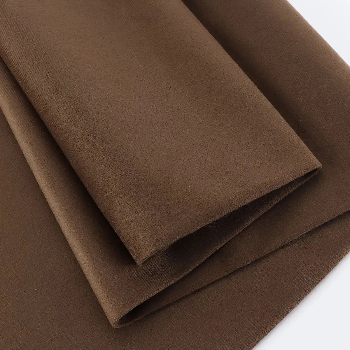 Tecido Suede Liso, Veludo Para Estofados Cores 1,00x1,40m Tappy - Cor Marrom Bison