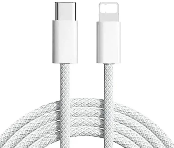 Cabo carregador de celular USBC para L - 1,5 Metro em Nylon Trançado - Compatível com celulares (1,5m C-L)