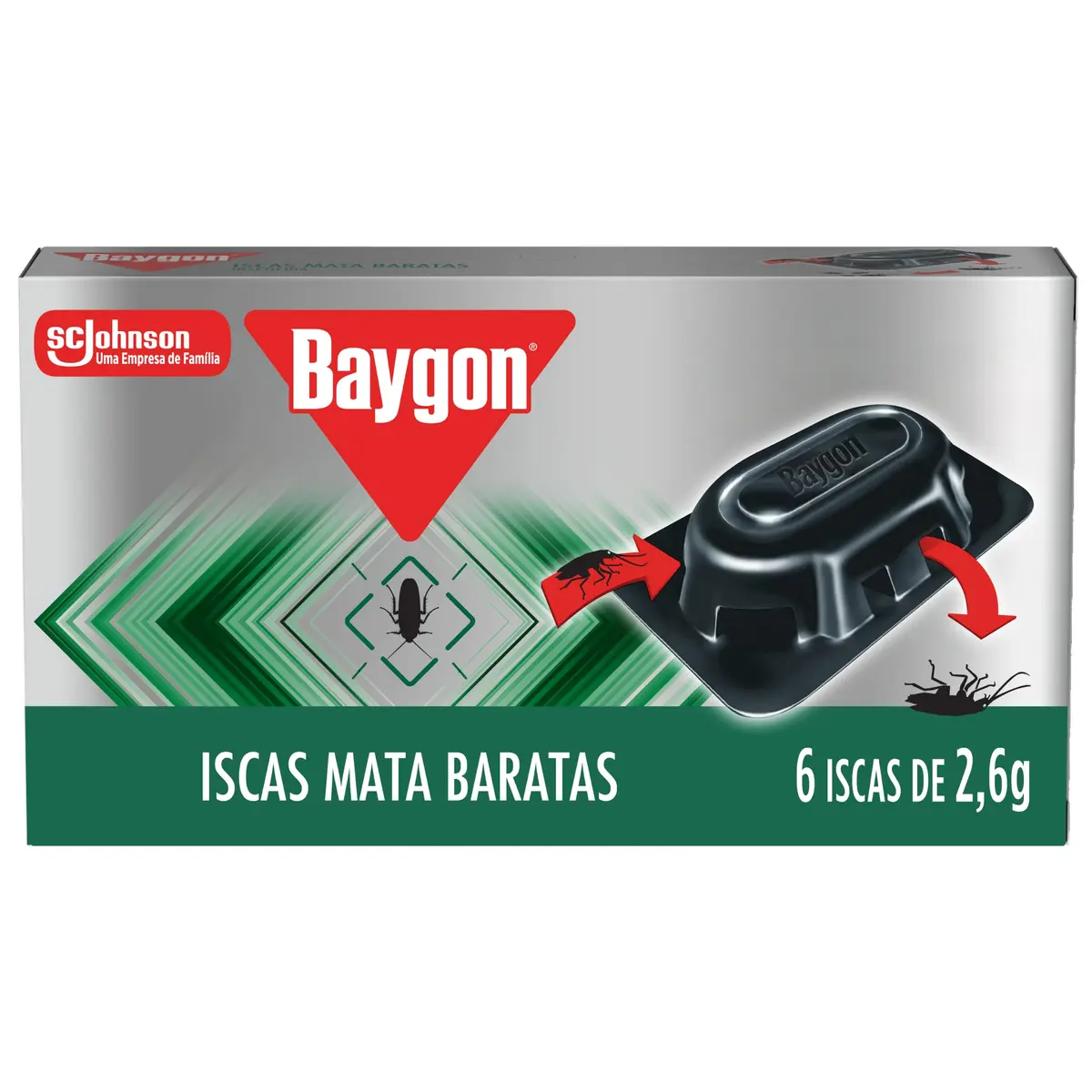 Baygon Iscas Mata Barata Inseticida, Protege por até 3 Meses, 6 Unidades