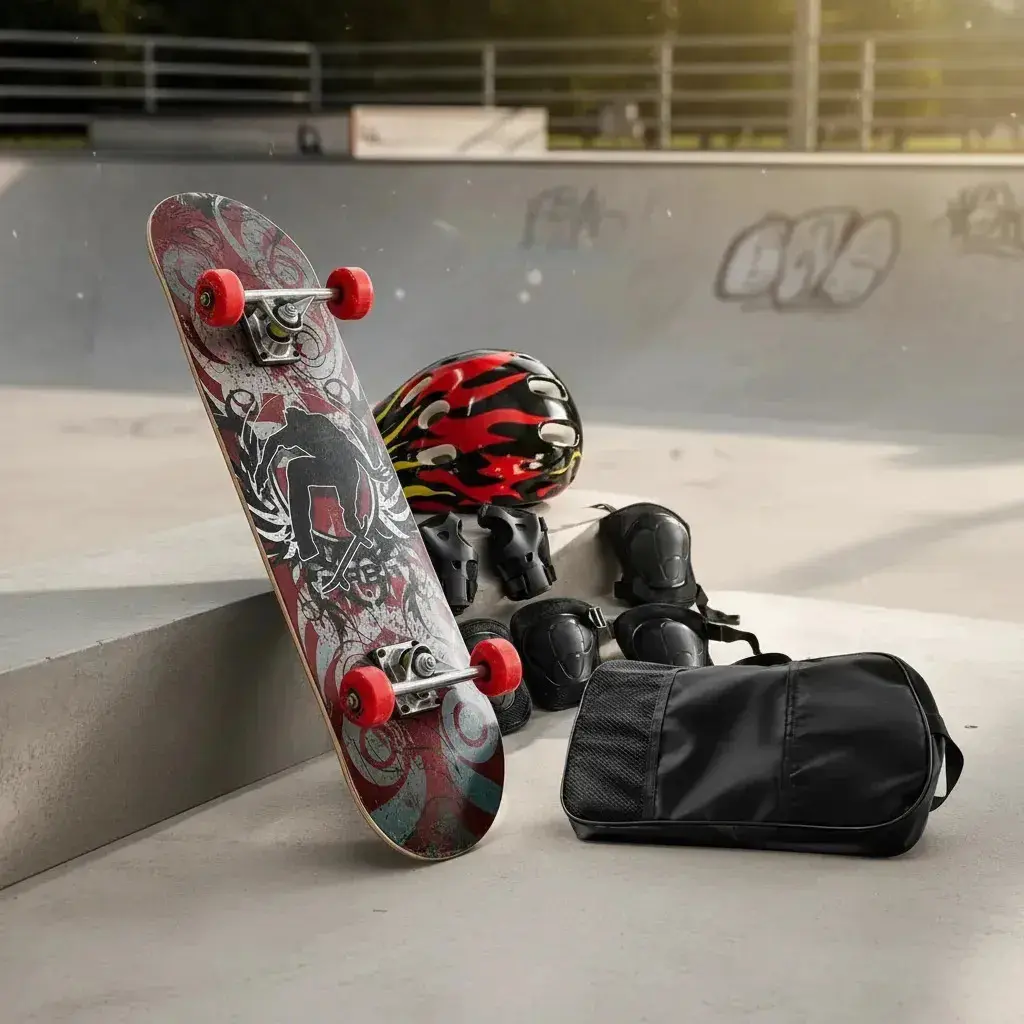 Skate Infantil sofisticado C/ Kit De Proteção - Diversas Cores Cinza Grafite thumbnail 4