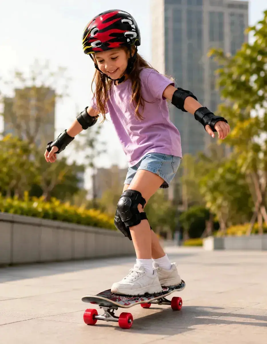 Skate Infantil sofisticado C/ Kit De Proteção - Diversas Cores Cinza Grafite thumbnail 7