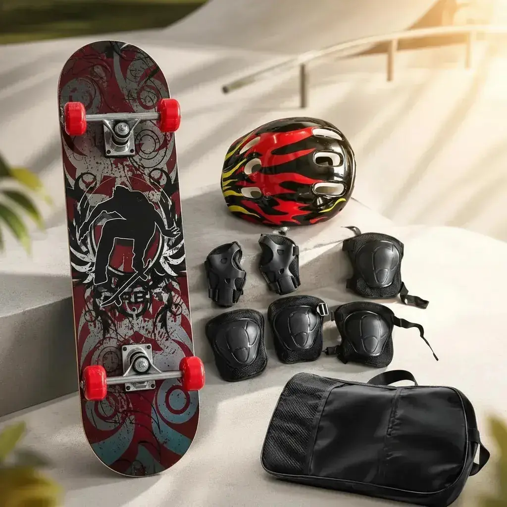 Skate Infantil sofisticado C/ Kit De Proteção - Diversas Cores Cinza Grafite thumbnail 8