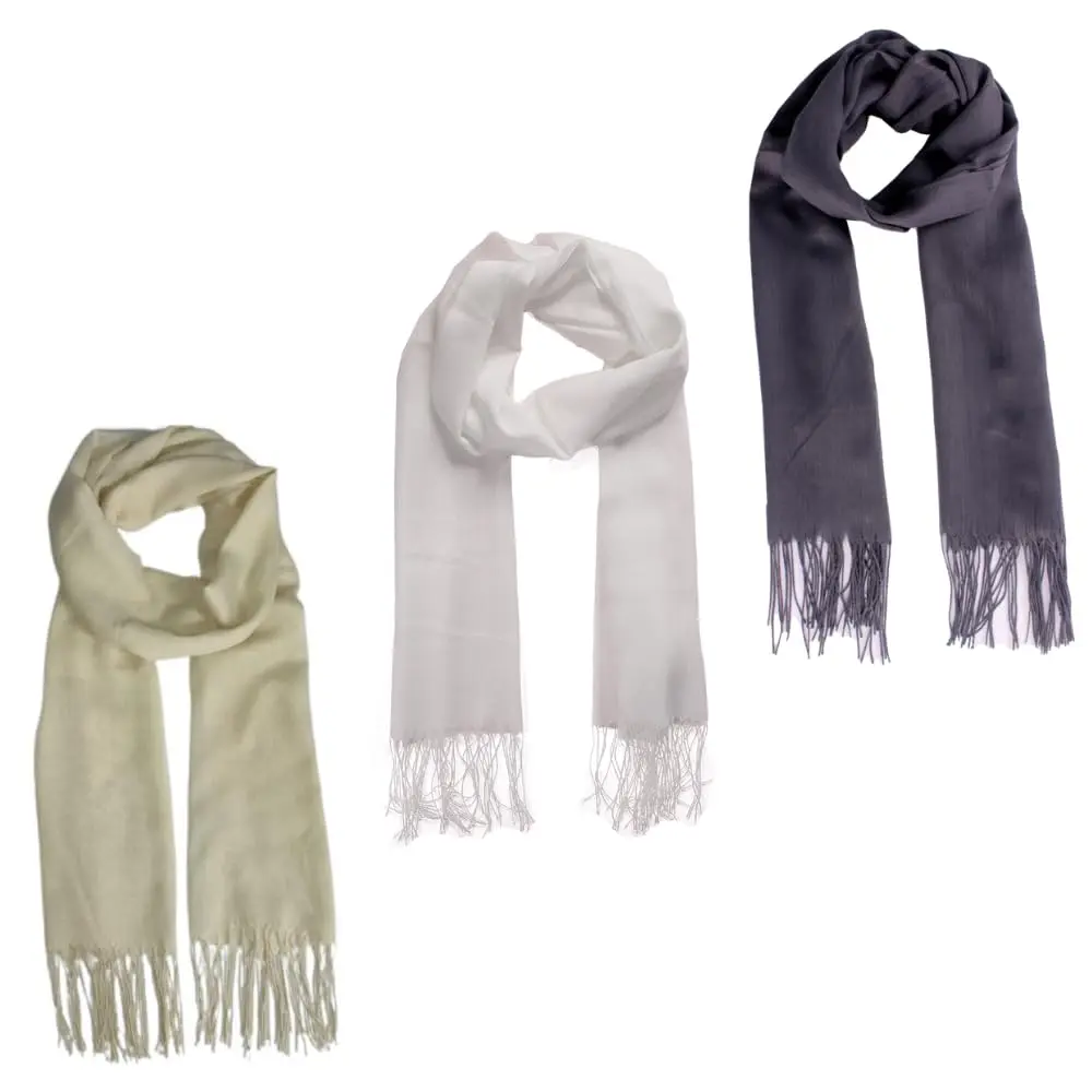 Kit Pashminas Femininas Elegantes Confortáveis Lenços Leves Macios Versáteis Ideal para Presentear e Usar no Dia a Dia