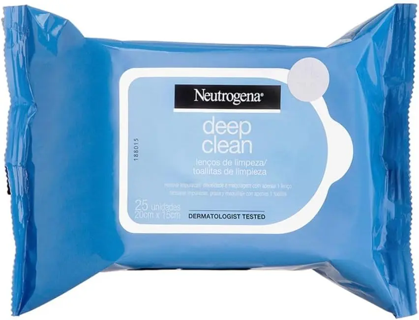 Lenços Demaquilantes Neutrogena Deep Clean, Hipoalergênicos, 25 Unidades