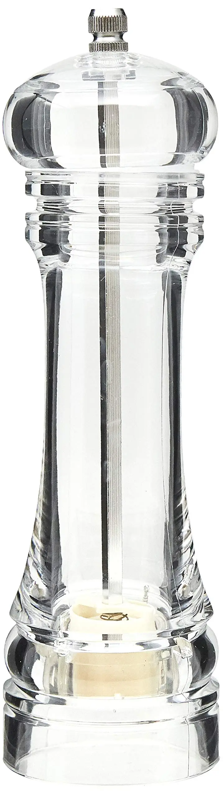 Mimo Style Moedor Manual de Acrílico Pimenta e Sal 20cm Ideal para Moer Graõs e Condimentos Secos, Moedor de Cerâmica Com Pino Regulador de Tamanho do Grão