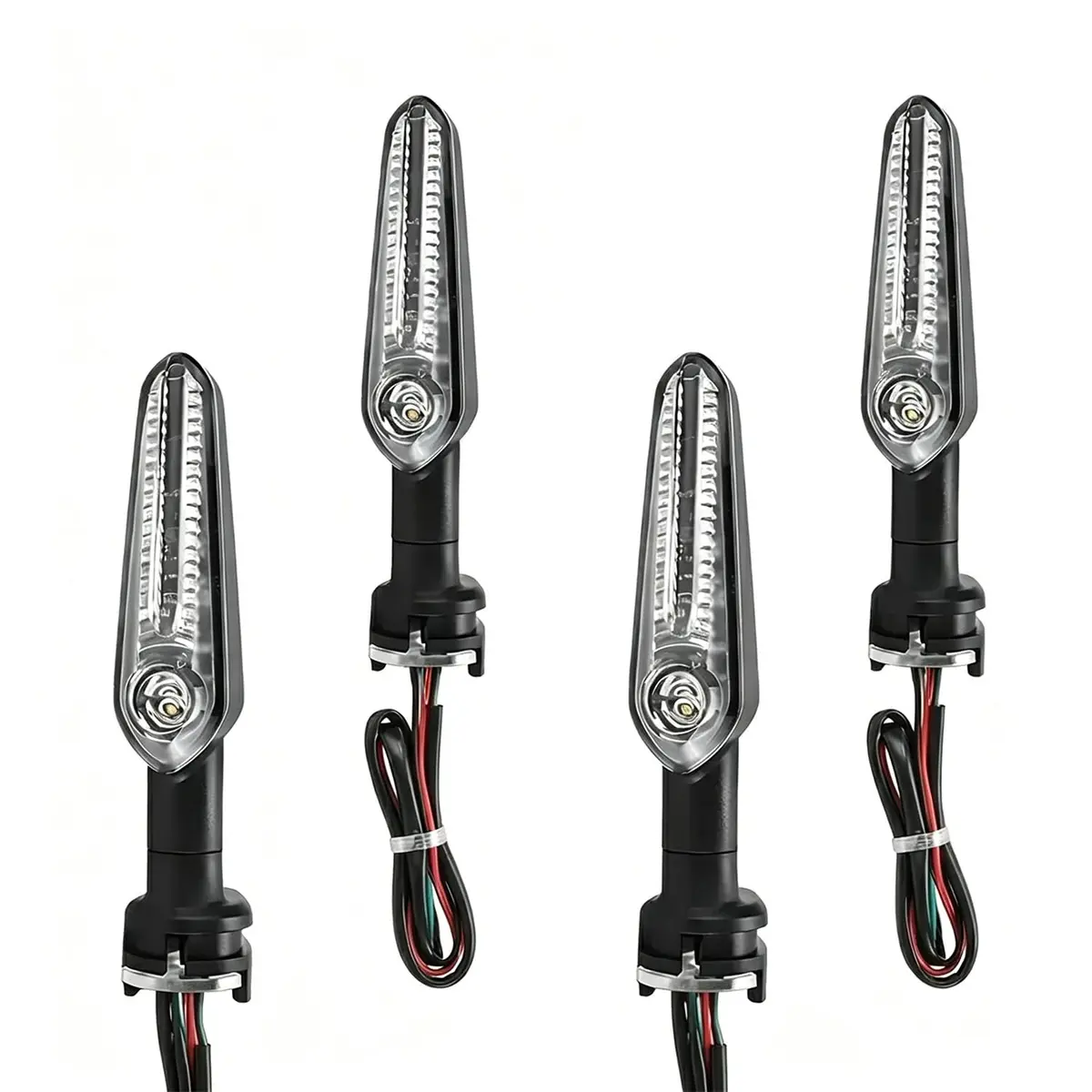 Kit 4 Pisca Seta Led,Genérico Pisca Moto Efeito Sequencial Gradiente com Fixação por Clip, Peça Reposição Universal Compatível com MT-03, FZ-25, MT-07, MT-09, FZ16, FZ-S – Confira Lista na Descrição