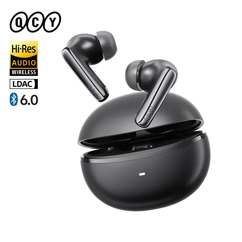 Qcy ht18 melobuds n70 fones de ouvido sem fio bluetooth 6.0 hi-res com ldac áudio híbrido anc duplo driver 50 horas ipx5