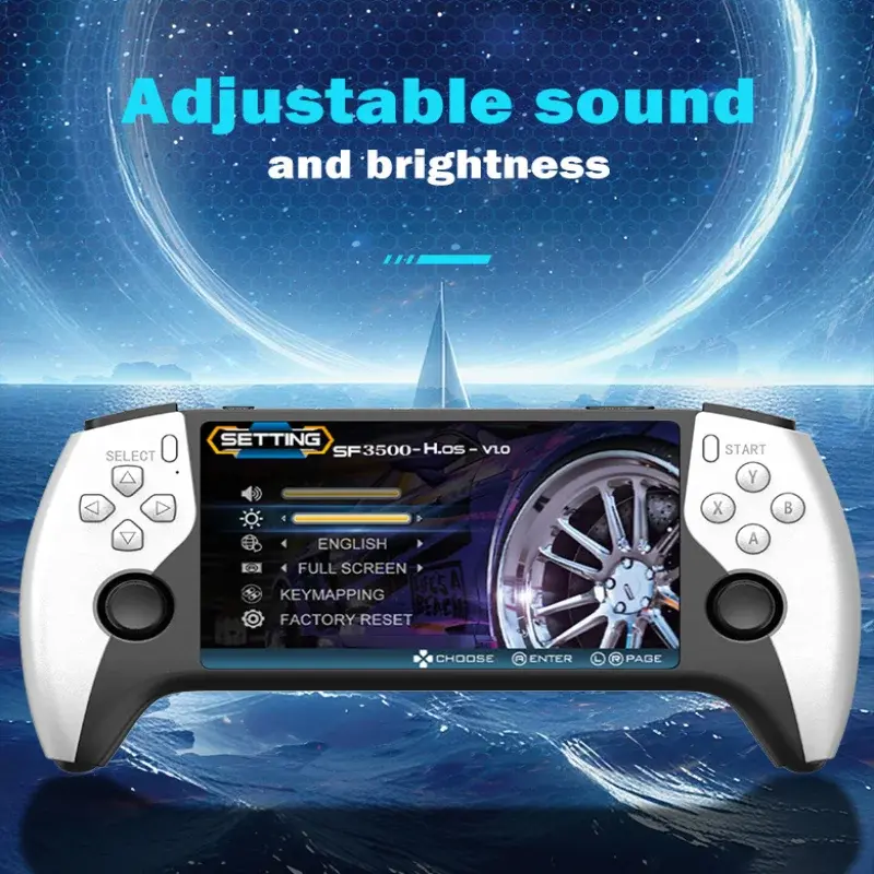Console de Jogo Portátil 5.0 com Tela Grande de Alta Definição, Estilo Retrô, Joysticks Duplos, para Dois Jogadores, Estilo Arcade de Luta