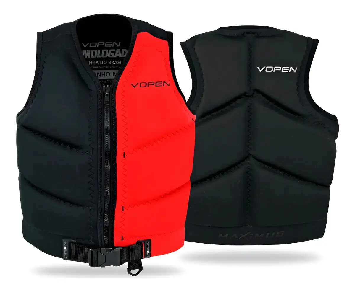 Colete Homologado Salva Vidas Neoprene Jetski Caiaque Cor Vermelho Tamanho G2 (55kg À 110kg)(106cm À 116cm)
