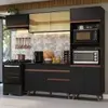 Armário de Cozinha 260cm Preto Reims - 1