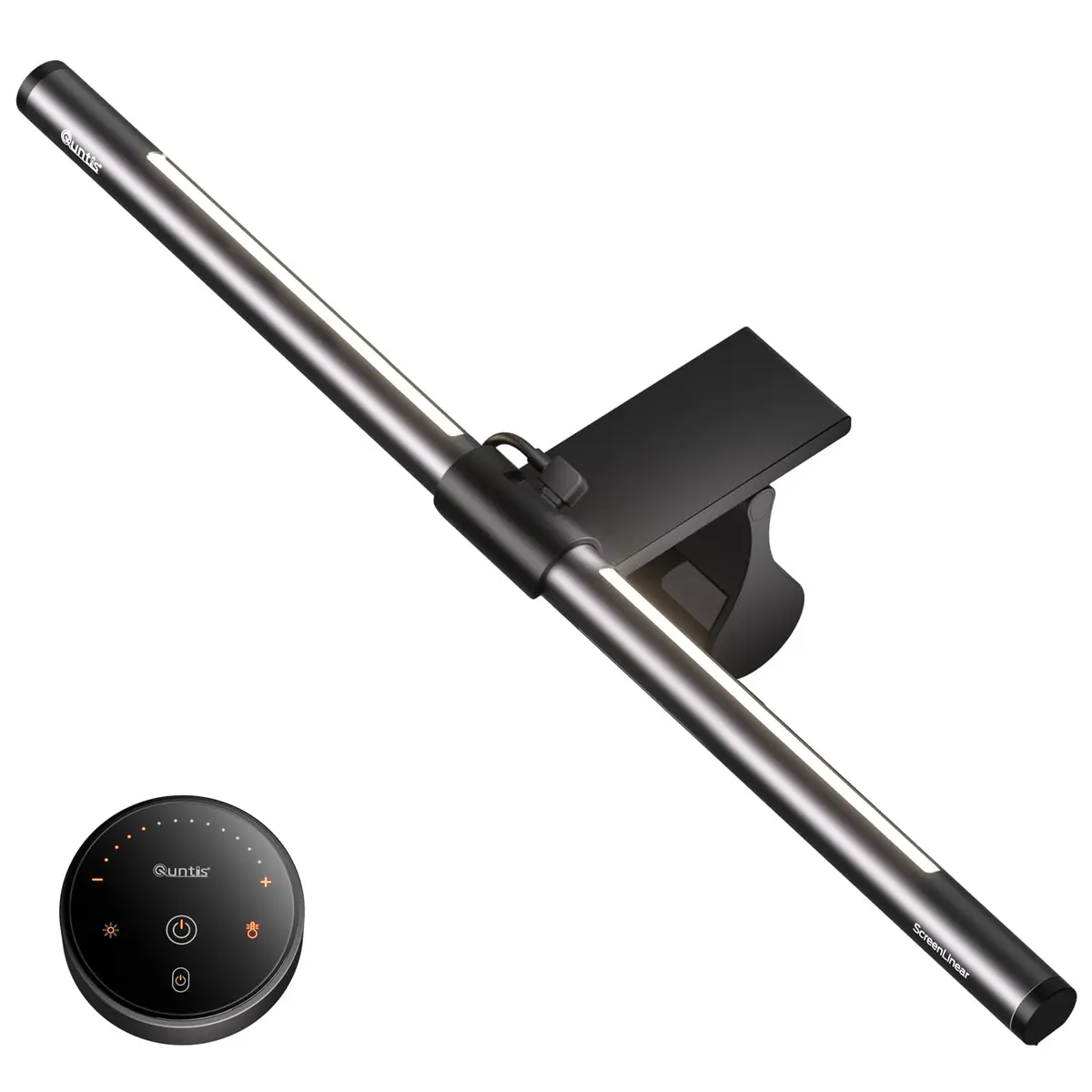 Quntis Barra de Luz para Monitor de computador com Controle Remoto, Iluminação de Fundo, Brilho Ajustável e Temperatura de Cor, Redução de Reflexos na Tela, Cinza