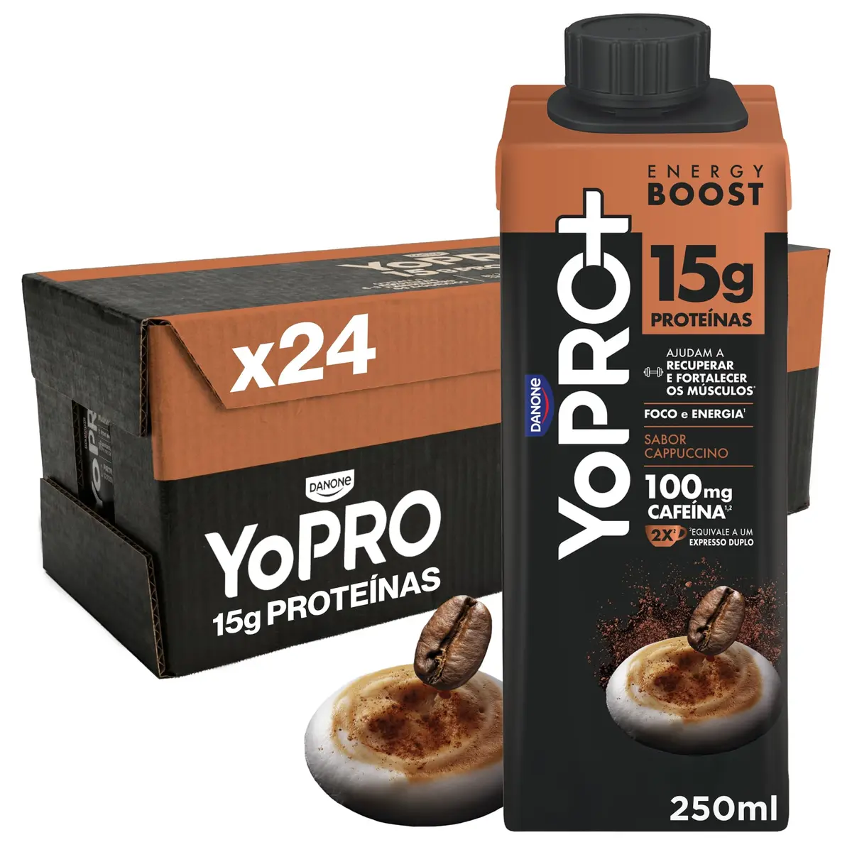YoPRO Bebida Láctea UHT Capuccino 15g de proteínas 250ml - 24 unidades