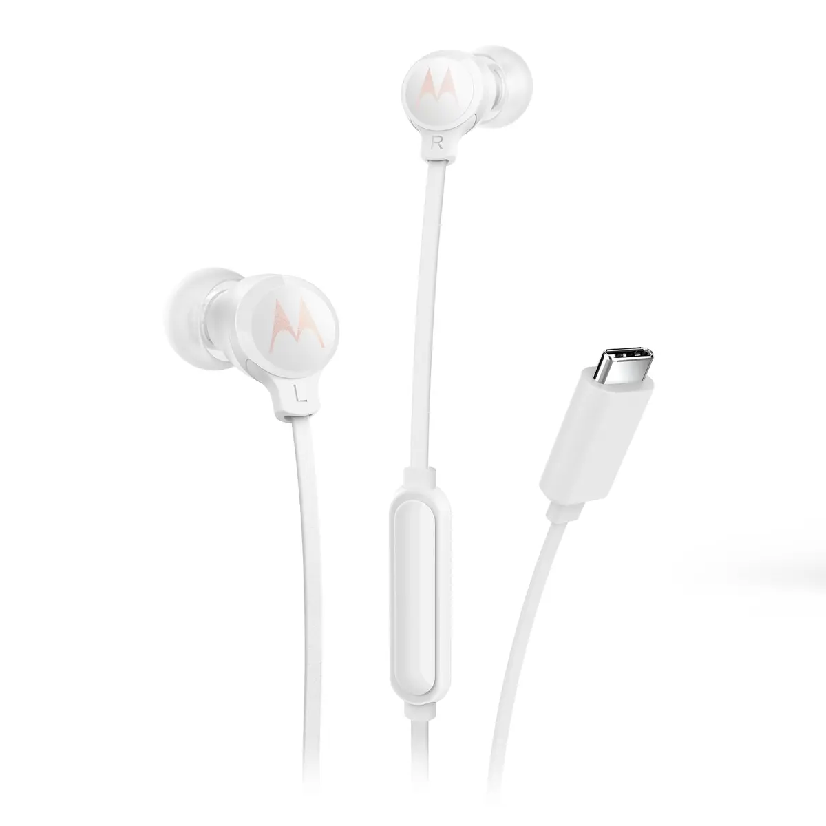 Motorola, Earbuds 3C-S, Conexão USB-C, Fone de Ouvido com Microfone, Branco