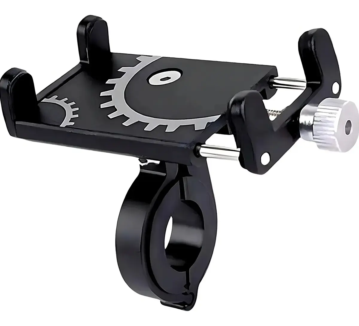 Suporte Celular Alumínio Guidão Bike Moto Universal Trava Manual Preta