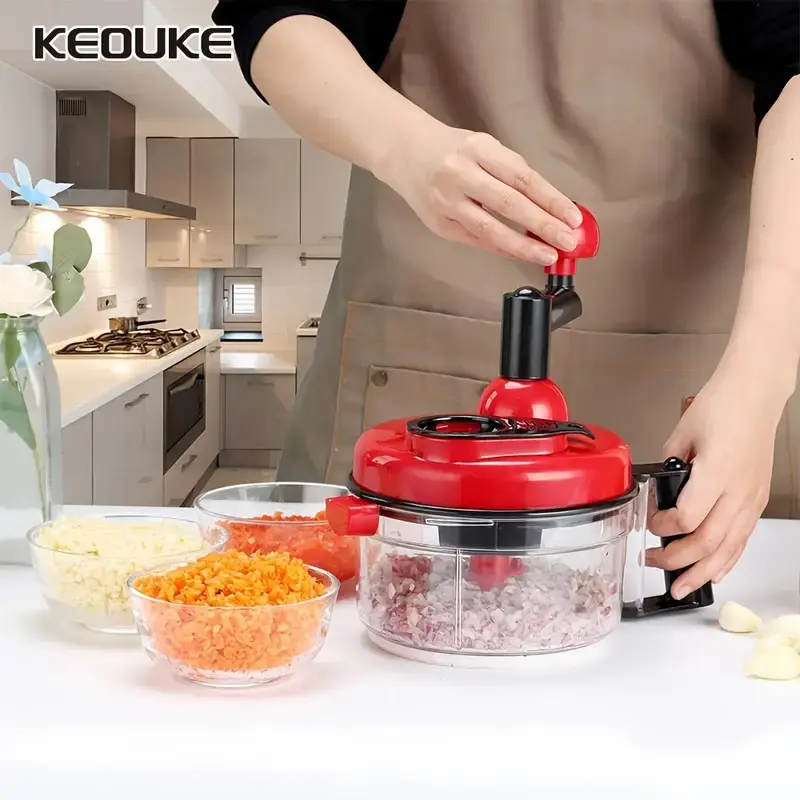 Picador de Cebola KEOUKE com Manivela para Pimenta, Legumes, Frutas e Salada com Separador de Ovos thumbnail 2