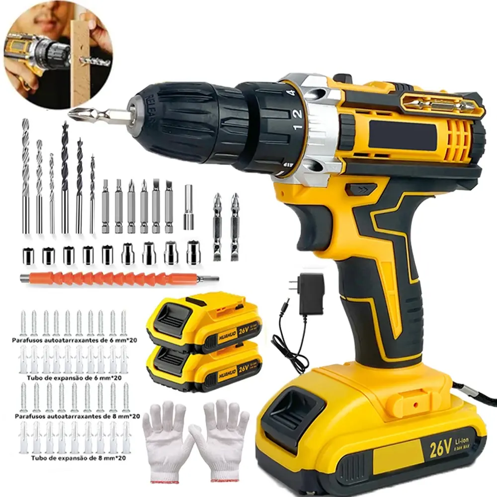 Kit de Ferramentas Elétricas 26V 47 Peças com Maleta para Reparos, Montagens e Trabalhos de Precisão - 1