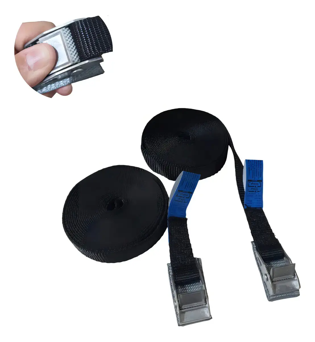 Par De Fitas Presilhas 5mts Rack Pranchas Surf Caiaque Cor Preto - 1