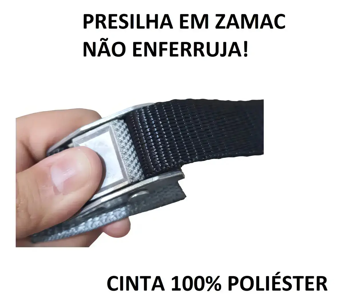 Par De Fitas Presilhas 5mts Rack Pranchas Surf Caiaque Cor Preto thumbnail 3