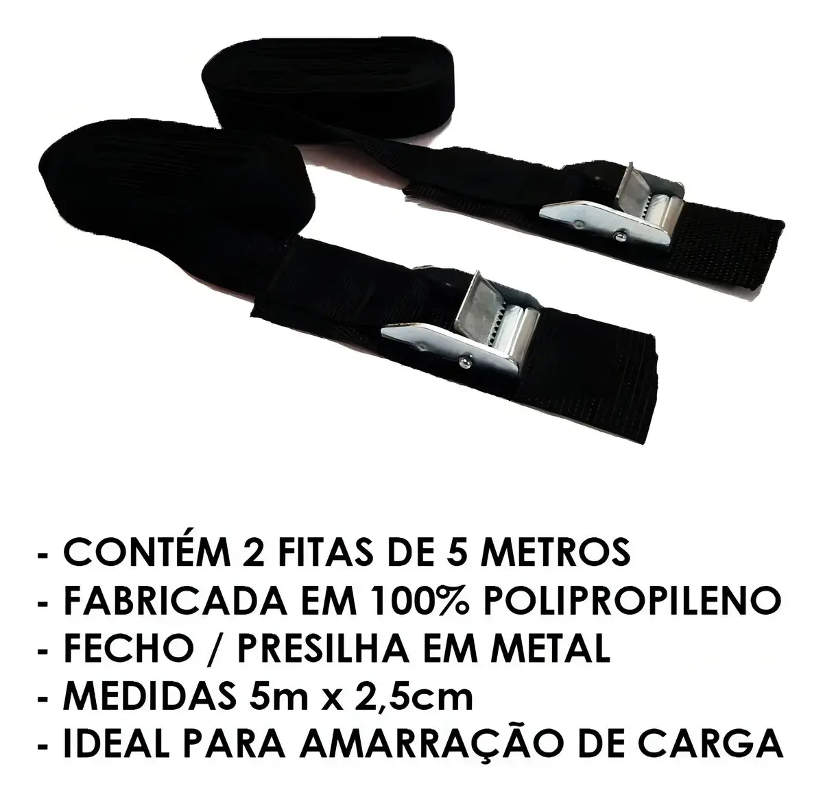 Par De Fitas Presilhas 5mts Rack Pranchas Surf Caiaque Cor Preto thumbnail 7