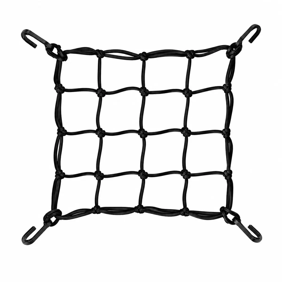 Rede Elástica Aranha para Moto 35x35cm, Bagageiro e Capacete, com 4 Ganchos - 1