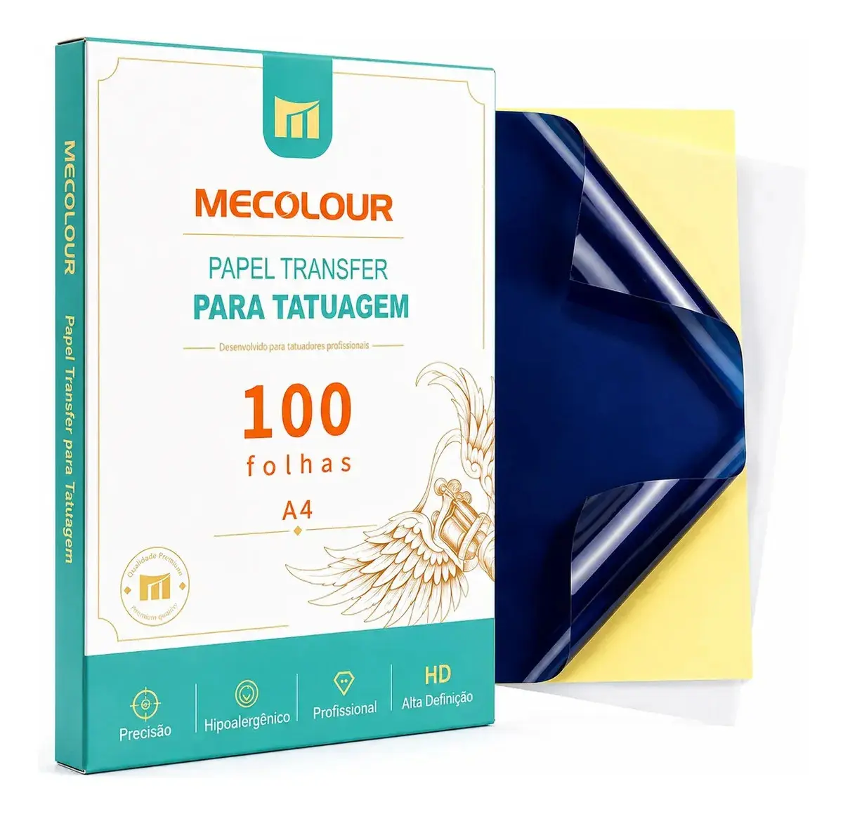 100 Papel Stencil Termal Termotransfer Mecolour Tatto Tatuagem A4