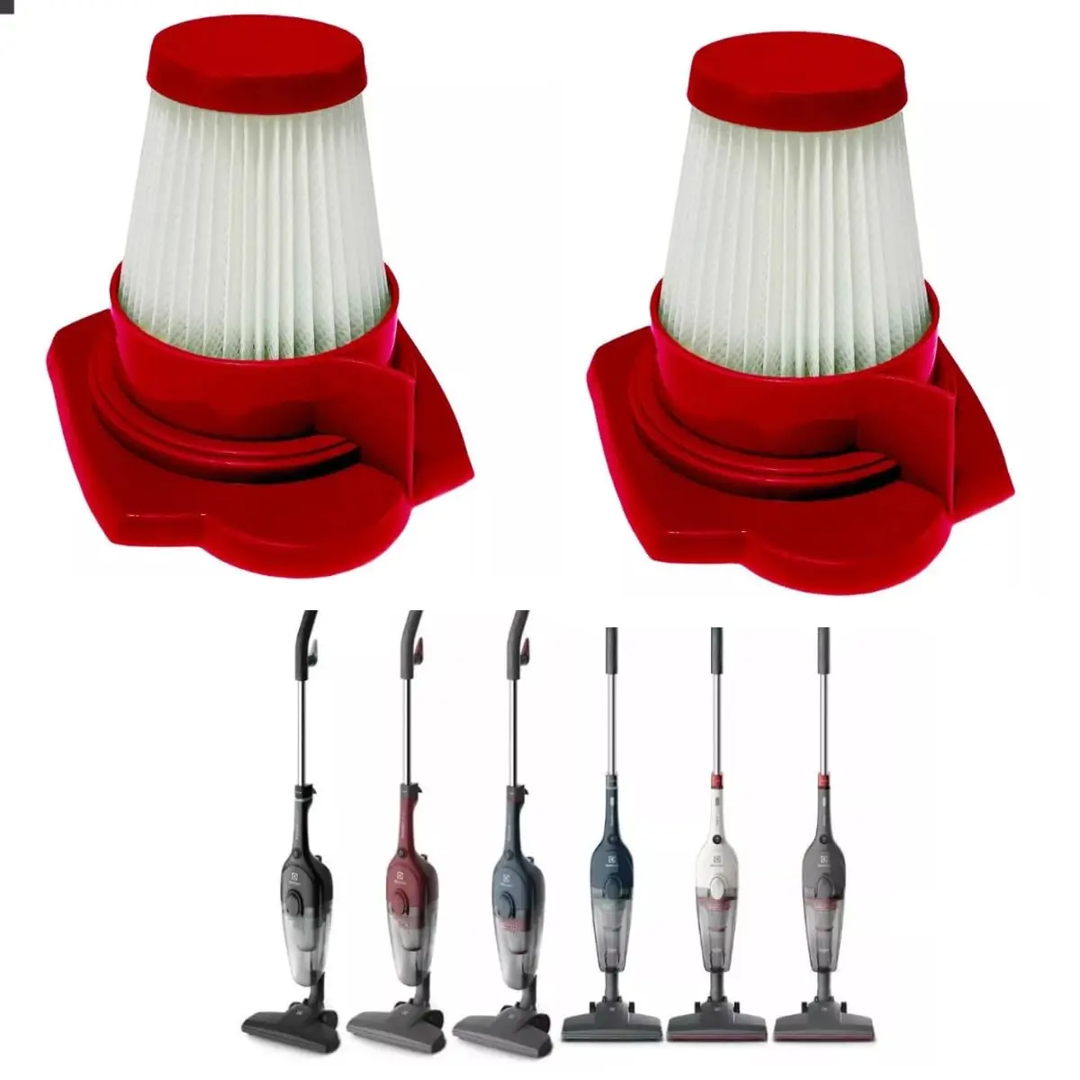 2 Filtro Hepa Aspirador Vertical Power Speed Compatível com Electrolux A21797601 STK12 STK13 STK14 Vermelho Peça Reposição