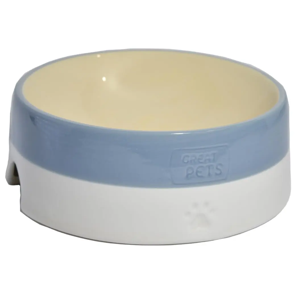Great Pets Pote De Cerâmica Para Cães Médio Azul