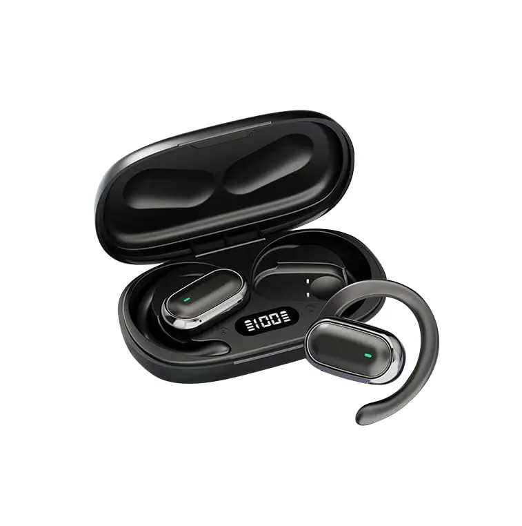 Fones de ouvido Bluetooth TWX compatíveis com Android e iOS Fones de ouvido Bluetooth leves sem fio com cancelamento de ruído preto/branco (Preto)