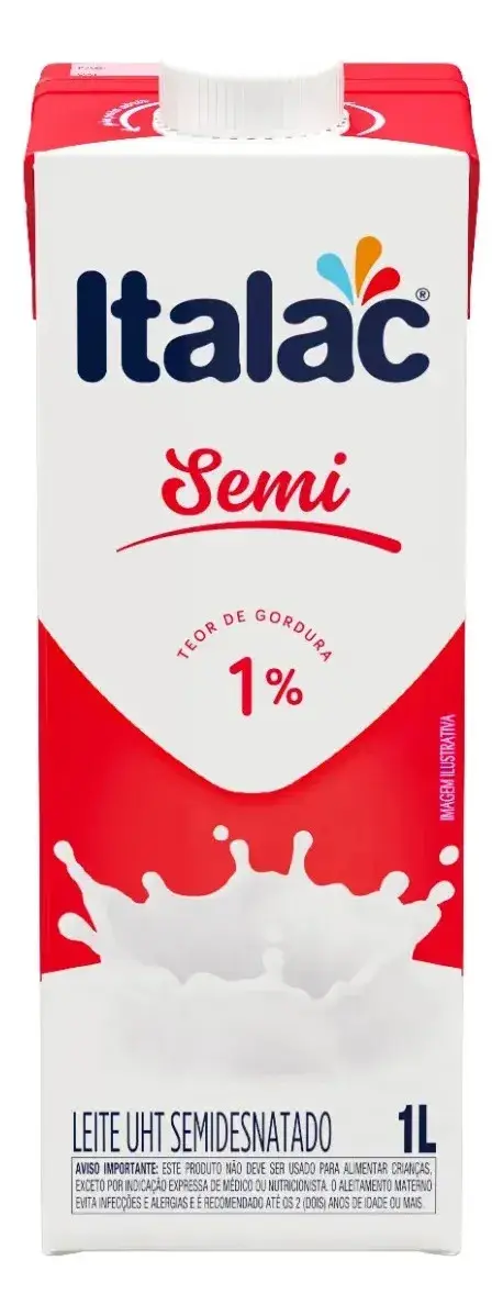 Leite Uht Semidesnatado Italac Edge 1L