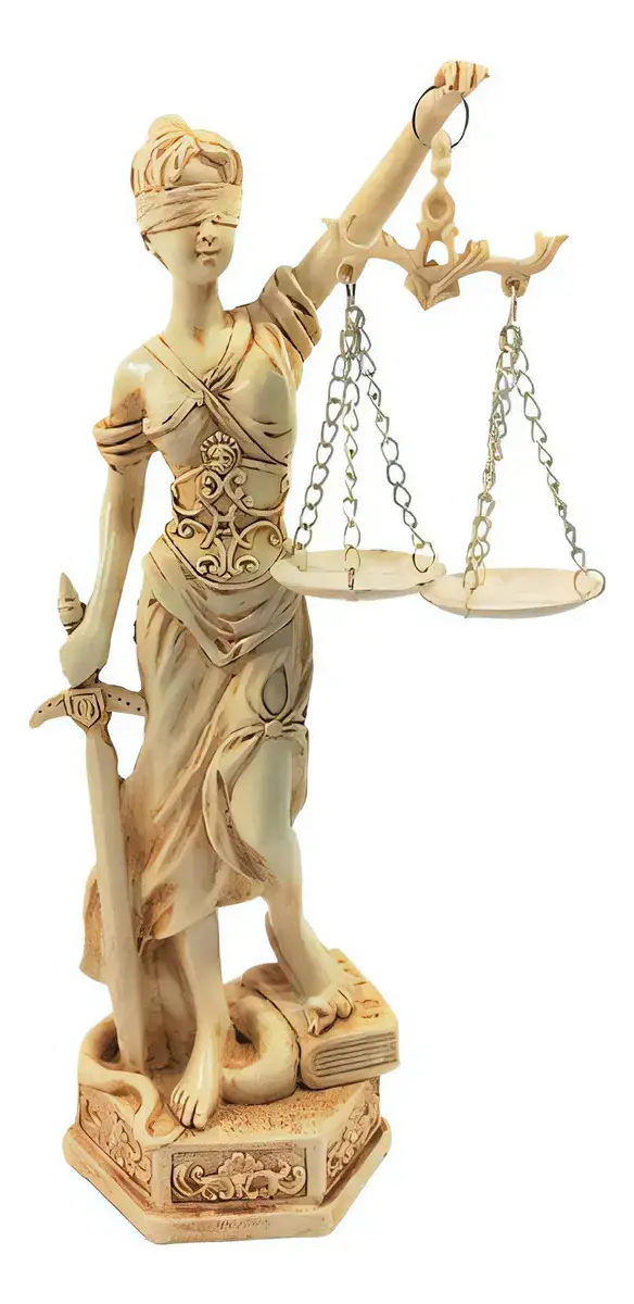 Presente Formatura Direito Estátua Thêmis Deusa Da Justiça Cor Marfim