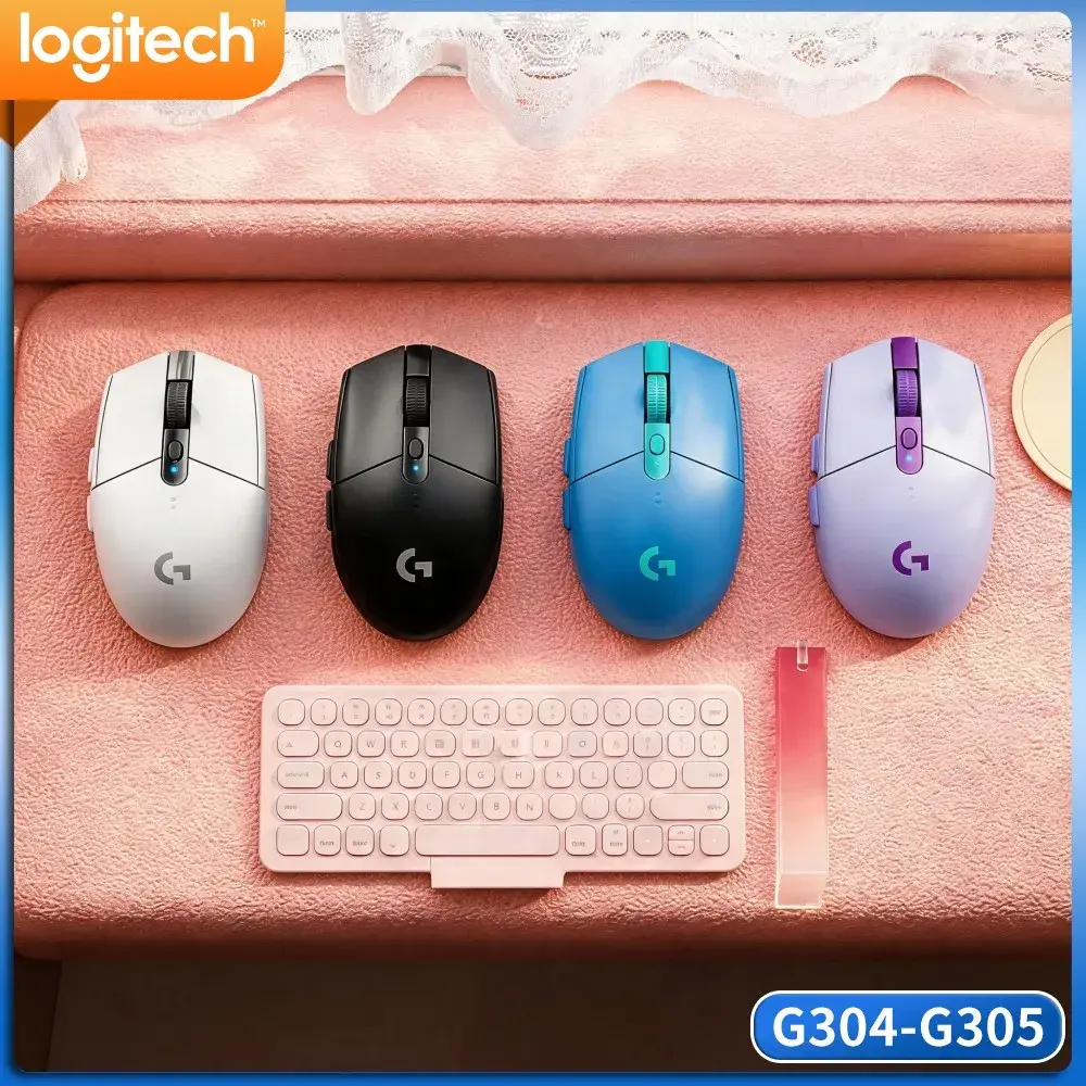 Mouse Gamer Sem Fio Logitech G304 LIGHTSPEED com Sensor HERO de 12000 DPI, Latência de 1ms, Bateria de 250h, Ideal para Viagens e Usuários de Baixa Latência
