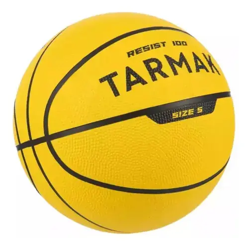 Bola de Basquete Tarmak R100 Tamanho 5 para Crianças Amarelo thumbnail 2
