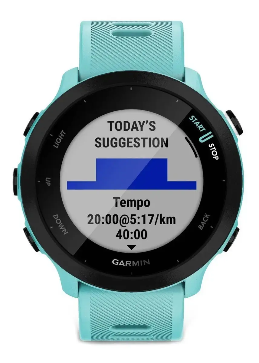 Smartwatch Garmin Forerunner Forerunner 55 tela de 1.04" com pulseira de silicone - cor aqua