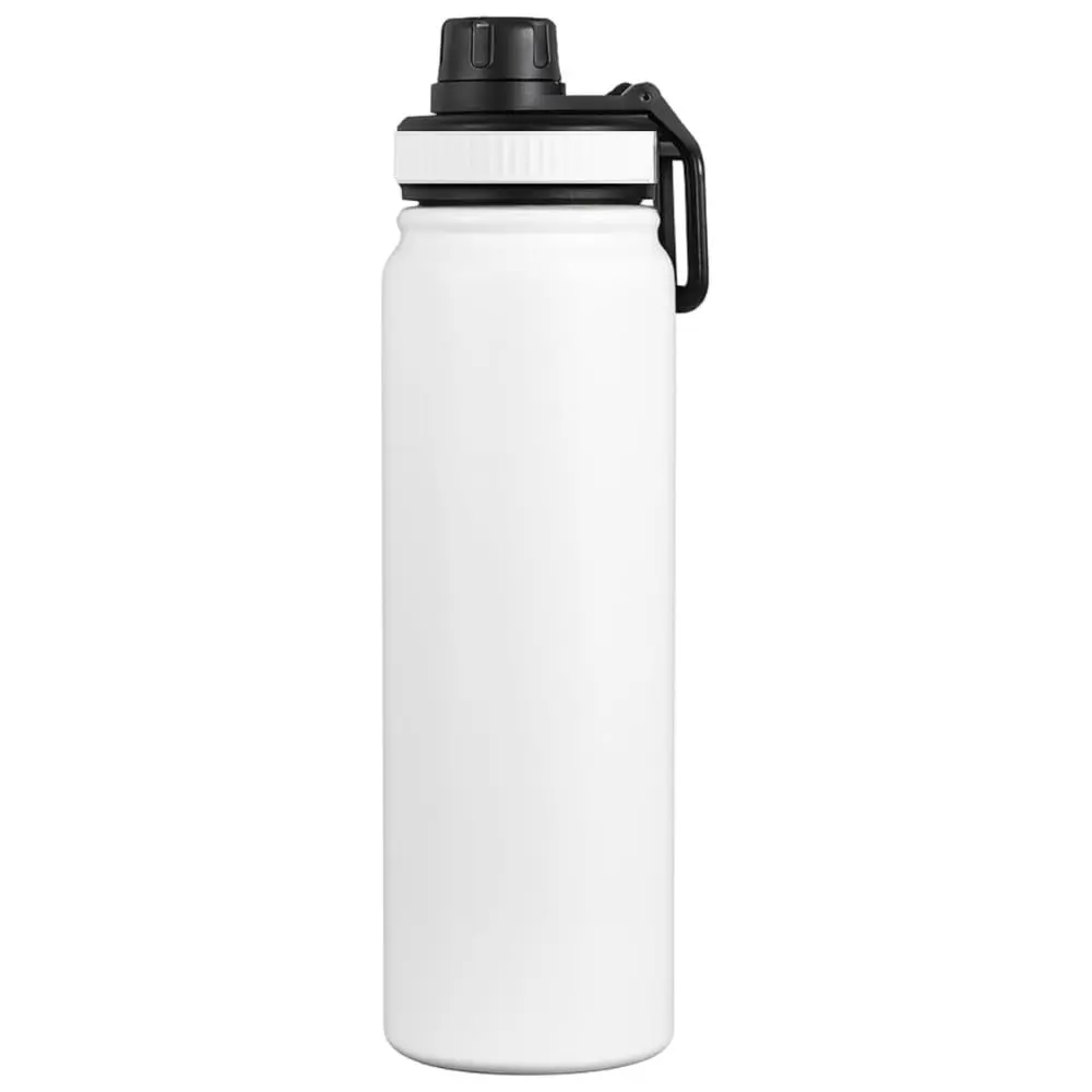 Garrafa Térmica Inox Branca 800ml - Branca | Esportiva, Com Alça, Parede Dupla Isolada a Vácuo, Antivazamento, Premium