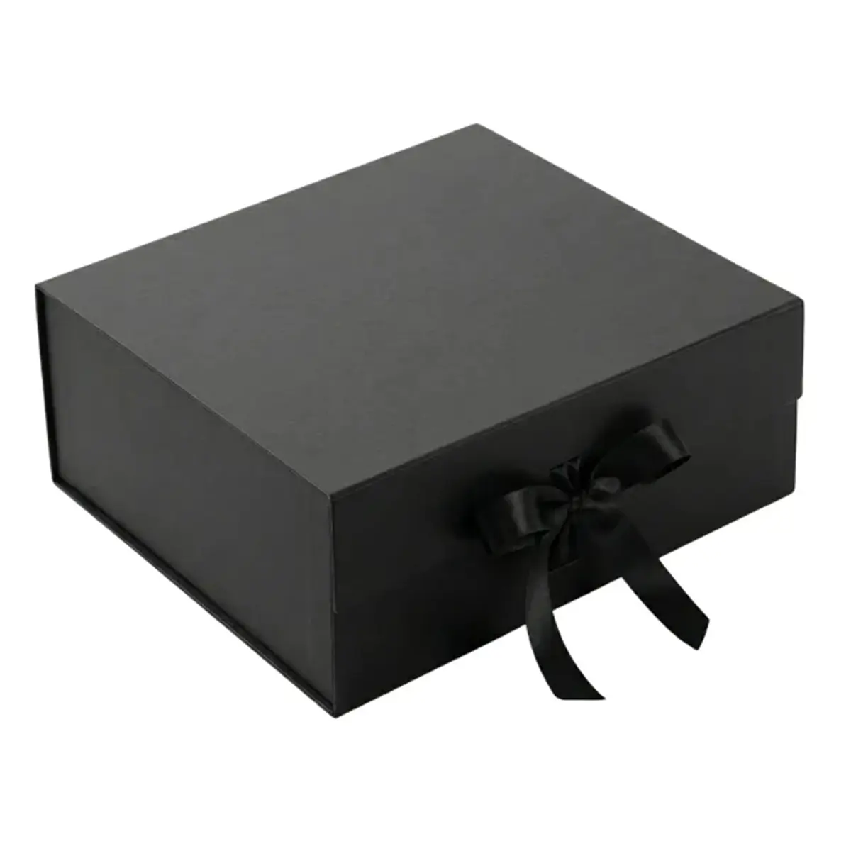 Caixa de Presente Preta com Fecho Magnético e Fita de Cetim 22x16x9cm | Embalagem Luxuosa, Reutilizável, Para Brindes, Fecho Magnético, Com Fita de Cetim ,Caixa de presente rígida.