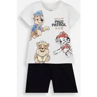 conjunto curto infantil de algodão patrulha canina colorido