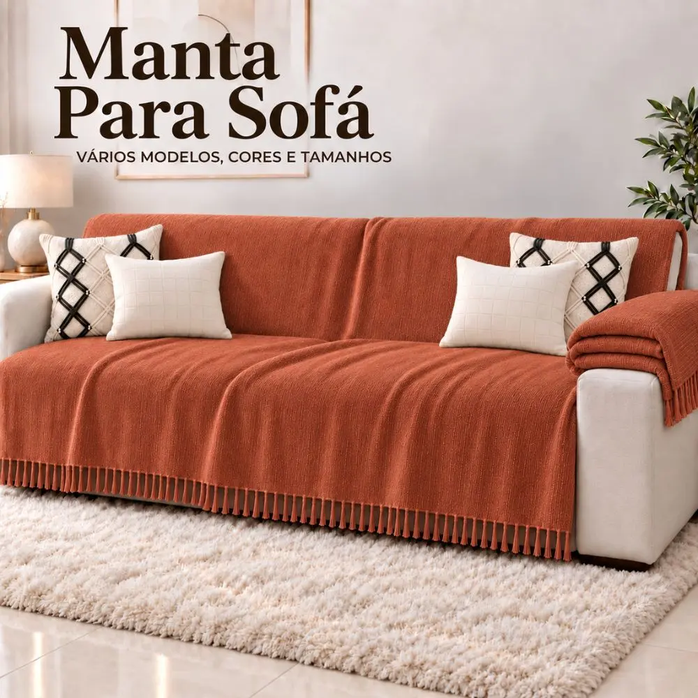 Manta Para Sofá Decorativa Super King Gigante 3M / 2,40M / 2,10M Várias Cores Tipo Capa Protetora