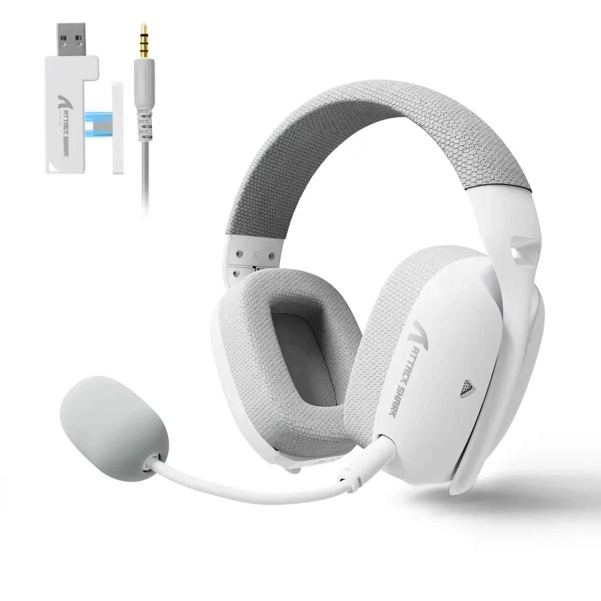 Fone de Ouvido Gamer Sem Fio ATTACK SHARK L80PRO 2.4G Bluetooth com Fio, Ultraleve 203g, Microfone Duplo, Driver de 40mm, Baixa Latência - 1