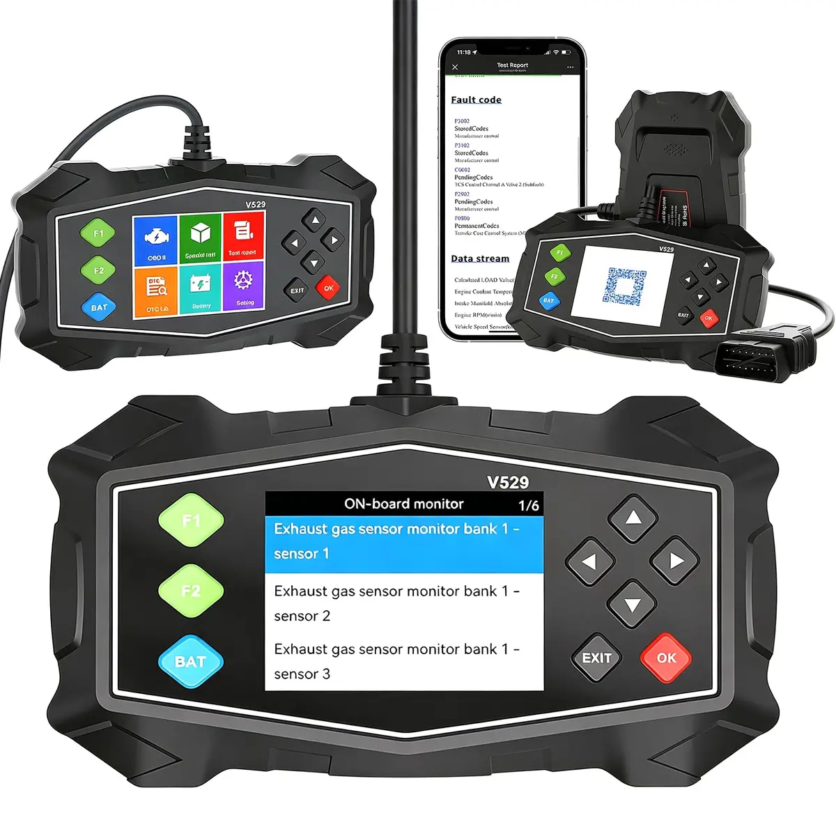 OBD2 Scanner Automotivo Profissional Todo Sistema Leitor Código V519 | Aprimorado Scaner Automotivos Ferramenta Diagnóstico OBD2 com Tela LCD para Carros Caminhões Veículos OBD II